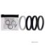 Picture of Silicone Wedding Stackble Lines Ring Set - Black-White by ROQ for Women - 4 x 8 mm Ring