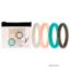 Picture of Silicone Wedding Stackble Point Ring Set - Turquoise-Black by ROQ for Women - 4 x 6 mm Ring