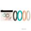 Picture of Silicone Wedding Stackble Point Ring Set - Turquoise-Black by ROQ for Women - 4 x 9 mm Ring