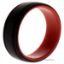 Picture of Silicone Wedding 2Layer Lines Ring - Red-Black by ROQ for Men - 15 mm Ring