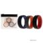 Picture of Silicone Wedding 2Layer Lines Ring Set - Grey-Black by ROQ for Men - 3 x 13 mm Ring