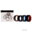 Picture of Silicone Wedding 2Layer Lines Ring Set - Grey-Black by ROQ for Men - 4 x 7 mm Ring