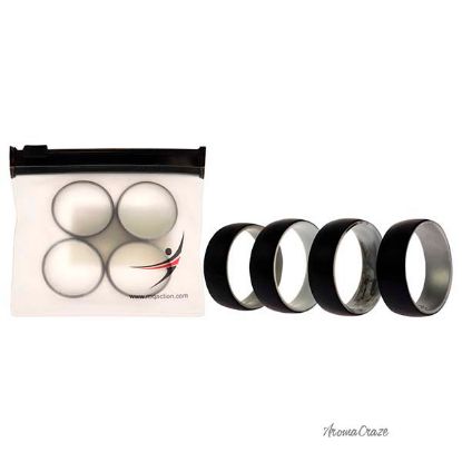 Picture of Silicone Wedding 2Layer Dome Ring Set - Black-Marble by ROQ for Men - 4 x 15 mm Ring