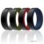 Picture of Silicone Wedding 2Layer Step Ring Set - Black by ROQ for Men - 4 x 11 mm Ring