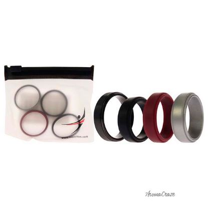 Picture of Silicone Wedding Twin Step Ring Set - Bordeaux by ROQ for Men - 4 x 12 mm Ring