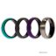 Picture of Silicone Wedding Twin Brushed 6mm Ring Set - Turquoise by ROQ for Women - 4 x 9 mm Ring