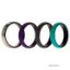 Picture of Silicone Wedding Twin Brushed 6mm Ring Set - Turquoise by ROQ for Women - 4 x 11 mm Ring