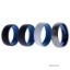 Picture of Silicone Wedding Twin Dome 8mm Ring Set - Blue by ROQ for Men - 4 x 12 mm Ring