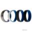 Picture of Silicone Wedding Twin Dome 8mm Ring Set - Blue by ROQ for Men - 4 x 16 mm Ring