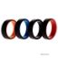Picture of Silicone Wedding 2Layer Beveled 8mm Ring Set - Black by ROQ for Men - 4 x 16 mm Ring