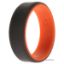 Picture of Silicone Wedding 2Layer Beveled 8mm Ring - Orange-Grey by ROQ for Men - 12 mm Ring