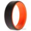 Picture of Silicone Wedding 2Layer Beveled 8mm Ring - Orange-Grey by ROQ for Men - 15 mm Ring