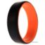 Picture of Silicone Wedding 2Layer Beveled 8mm Ring - Orange-Black by ROQ for Men - 14 mm Ring