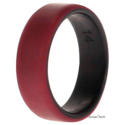 Picture of Silicone Wedding 2Layer Beveled 8mm Ring - Bordeaux by ROQ for Men - 14 mm Ring