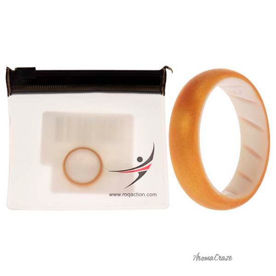 Picture of Silicone Wedding BR Solid Ring - White-Gold by ROQ for Women - 6 mm Ring