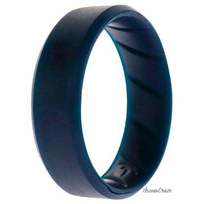 Picture of Silicone Wedding BR 8mm Edge Ring - Basic-Blue by ROQ for Men - 15 mm Ring