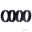 Picture of Silicone Wedding BR Middle Line Ring Set - Basic-Black-Grey by ROQ for Men - 4 x 16 mm Ring