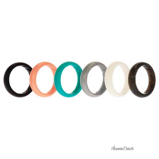 Picture of Silicone Wedding BR Solid Ring Set - Basic-Metal by ROQ for Women - 6 x 7 mm Ring