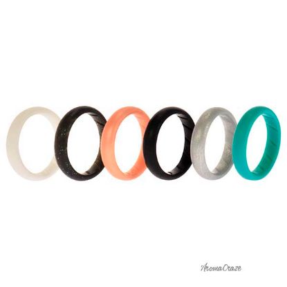 Picture of Silicone Wedding BR Solid Ring Set - Basic-Metal by ROQ for Women - 6 x 10 mm Ring