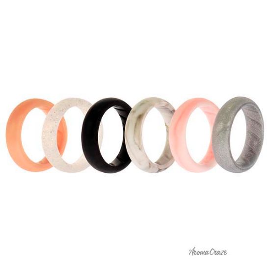 Picture of Silicone Wedding BR Solid Ring Set - Basic-Marble by ROQ for Women - 6 x 5 mm Ring
