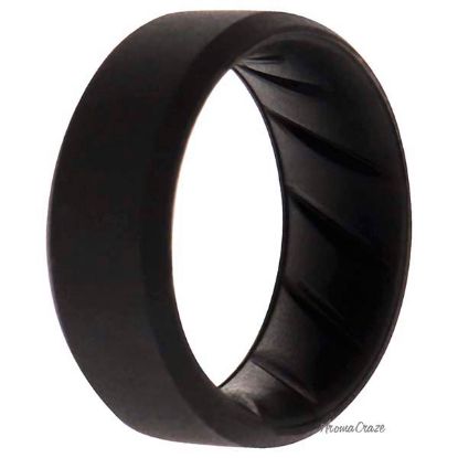 Picture of Silicone Wedding BR 8mm Edge Ring - Basic-Black by ROQ for Men - 7 mm Ring