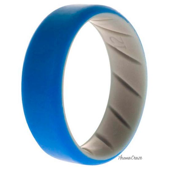 Picture of Silicone Wedding BR 8mm Edge Ring - Grey-Blue by ROQ for Men - 12 mm Ring