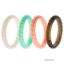 Picture of Silicone Wedding Stackble Braided Ring Set - Aqua-Rose by ROQ for Women - 4 x 10 mm Ring
