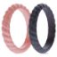 Picture of Silicone Wedding Stackble Braided Ring Set - Rose-Black by ROQ for Women - 2 x 6 mm Ring