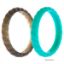 Picture of Silicone Wedding Stackble Braided Ring Set - Turquoise by ROQ for Women - 2 x 9 mm Ring