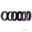 Picture of Silicone Wedding 6mm Brush 2Layer Solid Ring Set by ROQ for Men - 6 x 9 mm Ring
