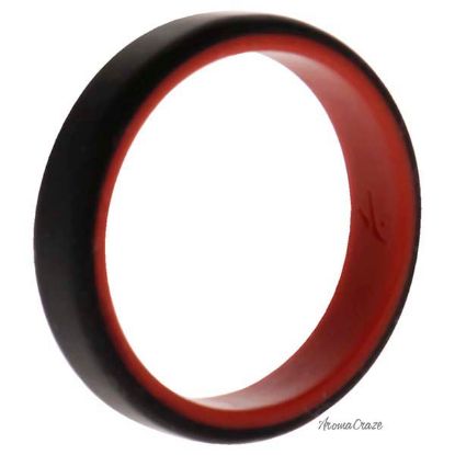 Picture of Silicone Wedding 6mm Brush 2Layer Ring - Red-Black by ROQ for Men - 16 mm Ring