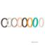 Picture of Silicone Wedding Stackble Lines Ring Set - Metal-Turquoise by ROQ for Women - 8 x 5 mm Ring