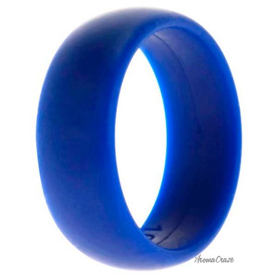 Picture of Silicone Wedding Ring Dome Style - Blue by ROQ for Men - 10 mm Ring
