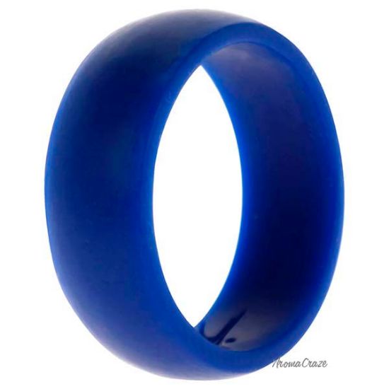 Picture of Silicone Wedding Ring Dome Style - Blue by ROQ for Men - 12 mm Ring