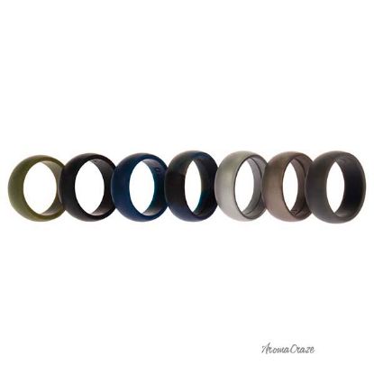Picture of Silicone Wedding Ring Set - Metal-Camo by ROQ for Men - 7 x 10 mm Ring