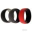 Picture of Silicone Wedding 2Layer Dome Ring Set - Black-Red by ROQ for Men - 3 x 9 mm Ring