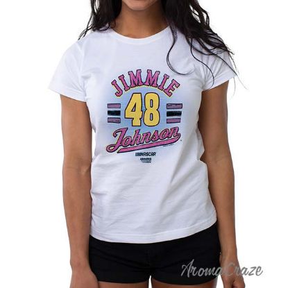 NASCAR Womens Crew Tee Jimmie Johnson 8 White by DelSol for Women 1 Pc T Shirt (L)