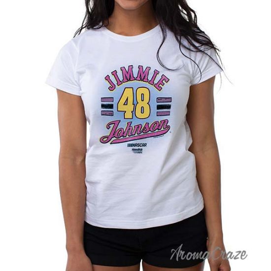 NASCAR Womens Crew Tee Jimmie Johnson 8 White by DelSol for Women 1 Pc T Shirt (L)