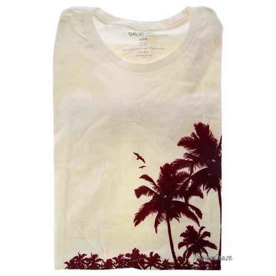 Womens Boyfriend Tee Palms And Floral Sunset by Delsol for Women 1 Pc T Shirt (M)