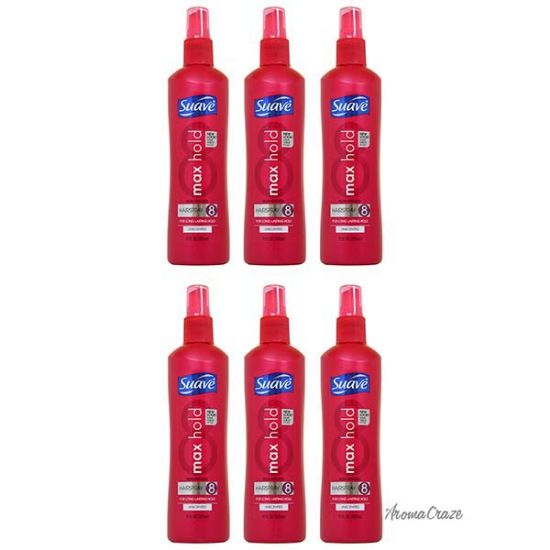 Max Hold 8 Unscented Non Aerosol Hairspray by Suave for Unisex - 11 oz Hairspray - Pack of 6 